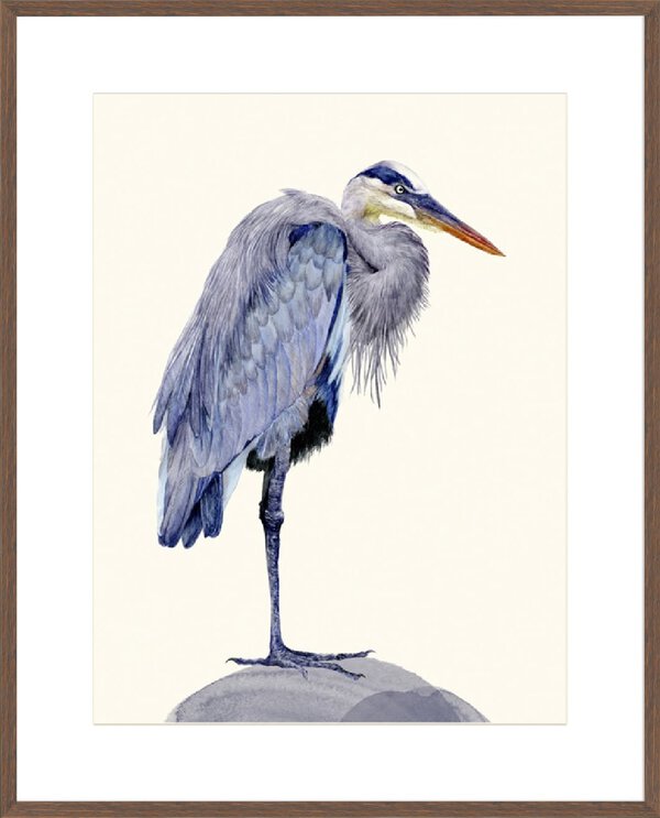 Heron Study II - 10cm Mount Board Box Walnut