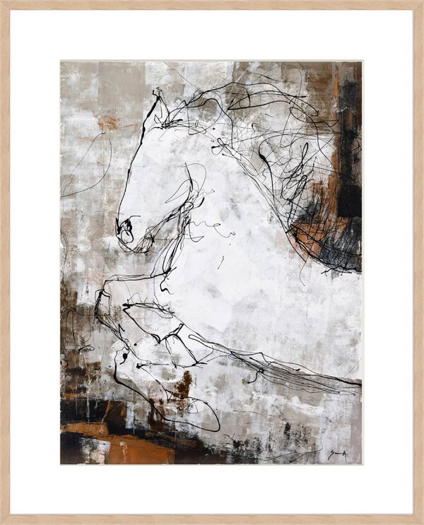 Contour Horse 3 - 10cm Mount Board Box Natural