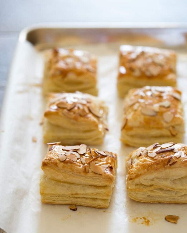 almond croissants with frozen puff pastry