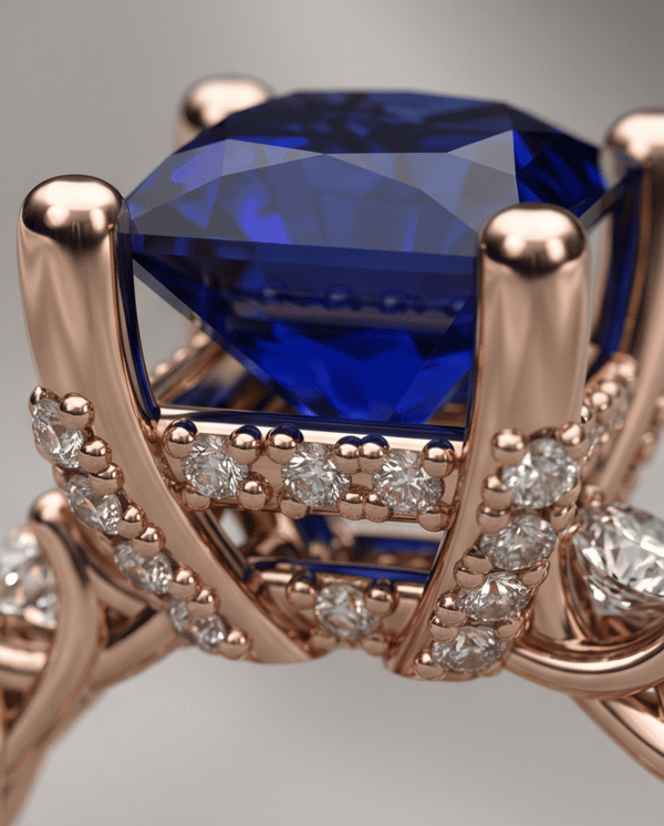 Δαχτυλίδι 14k Χρυσό με Ζαφείρι & Μπριγιάν (επιλογές)   Ζ0010 - Image 3