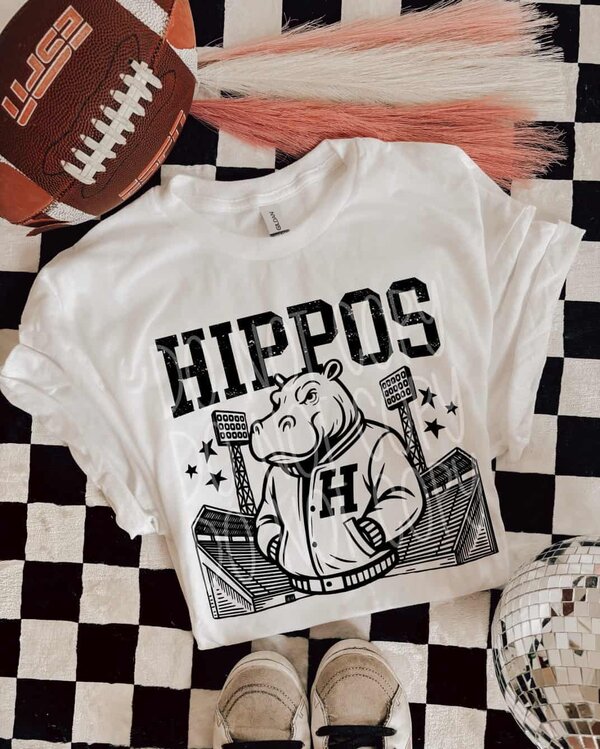 Hippos School Mascot Football Design