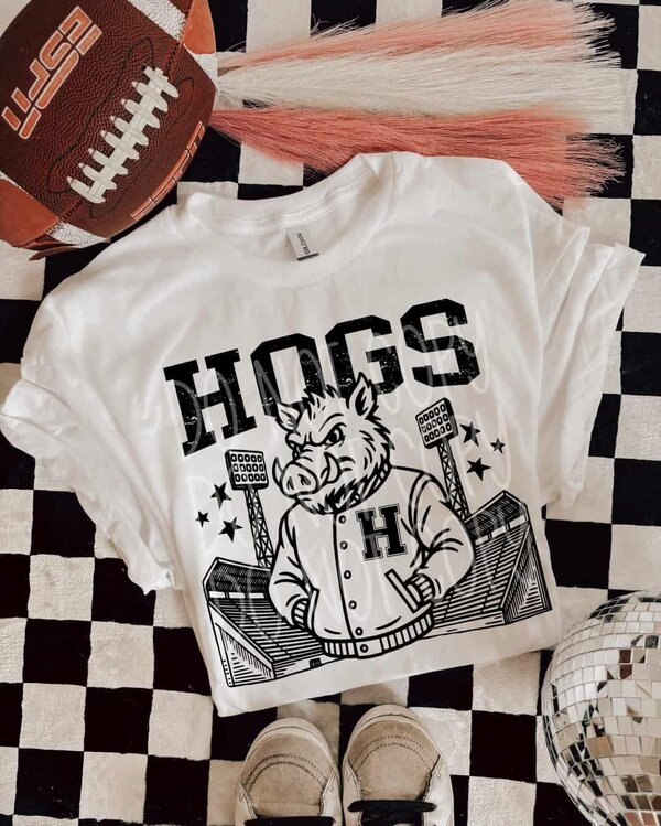 Hogs School Mascot Football Design