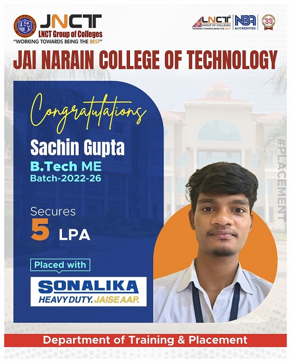 Placement sachin 5lpa