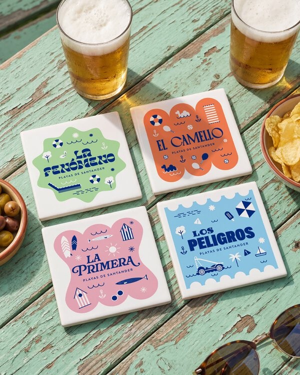 Posavasos FPPC "Playas de Santander" set de 4
