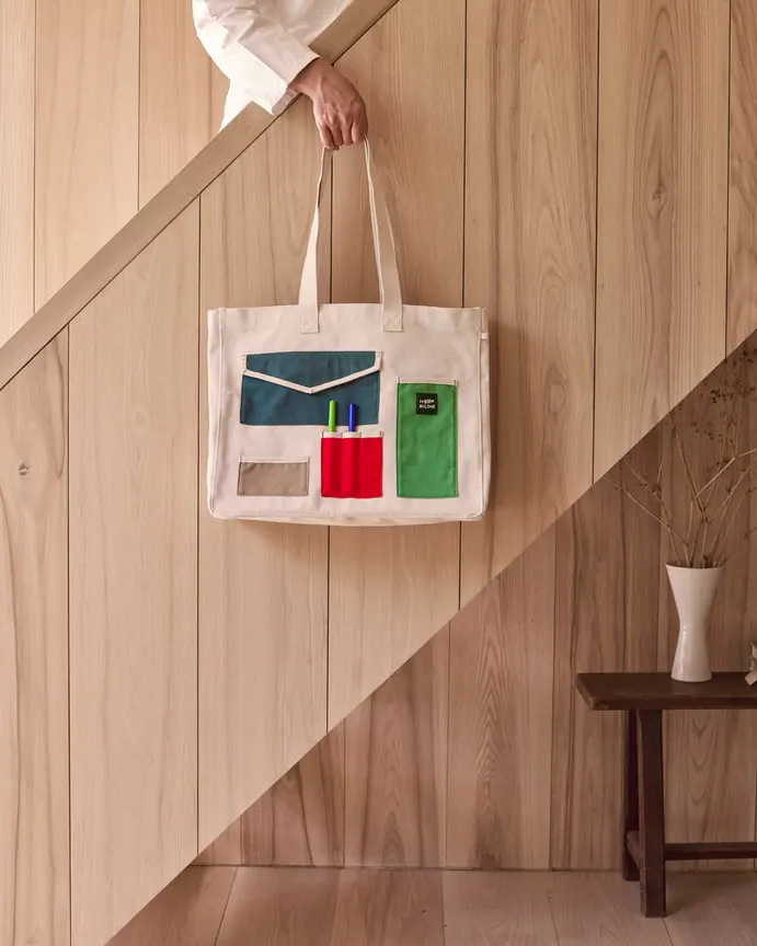 Bolso shopper con bolsillos "Patch"