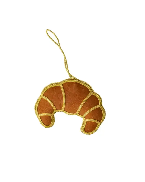 Adorno croissant terciopelo con detalle dorado