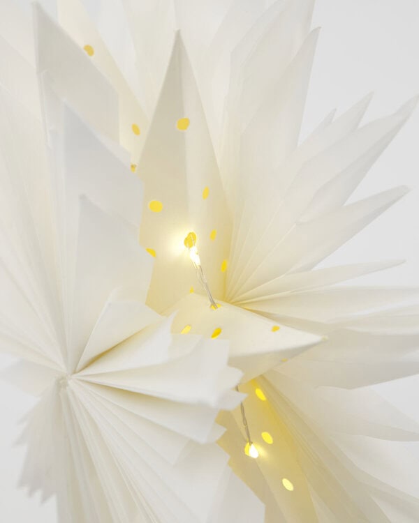 Tope para árbol "HDGant" flor de papel con luces - Imagen 4