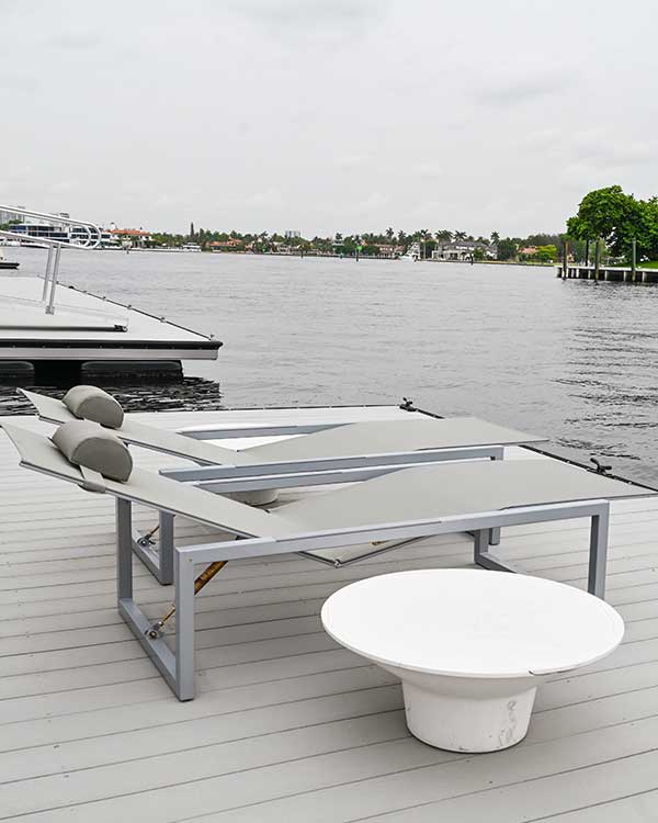 Before and after of Supreme Marine floating dock installation