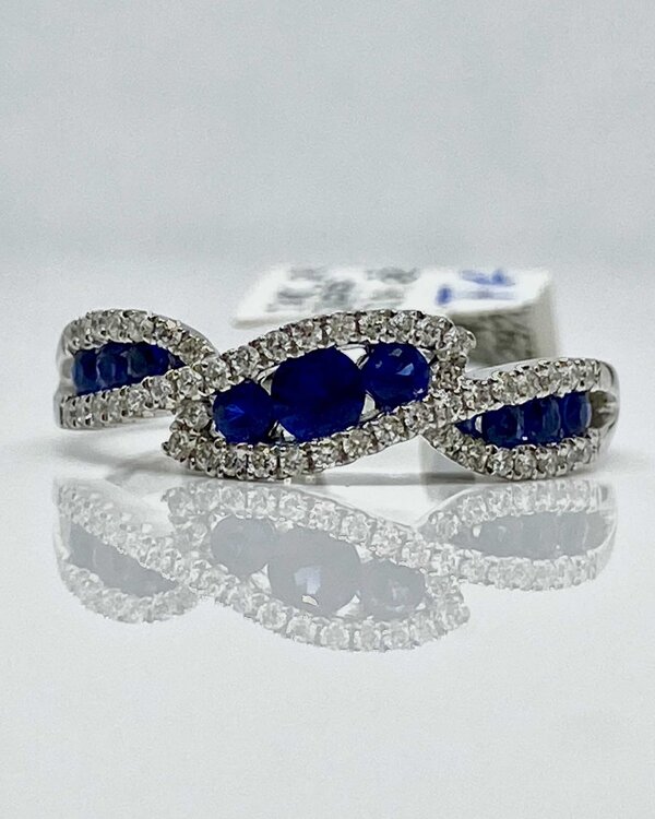 14kw .49ctw Sapphire and .21ctw Diamond Ring