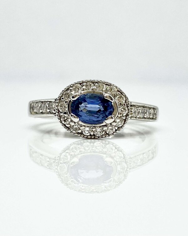 14kw Sapphire and Diamond Ring