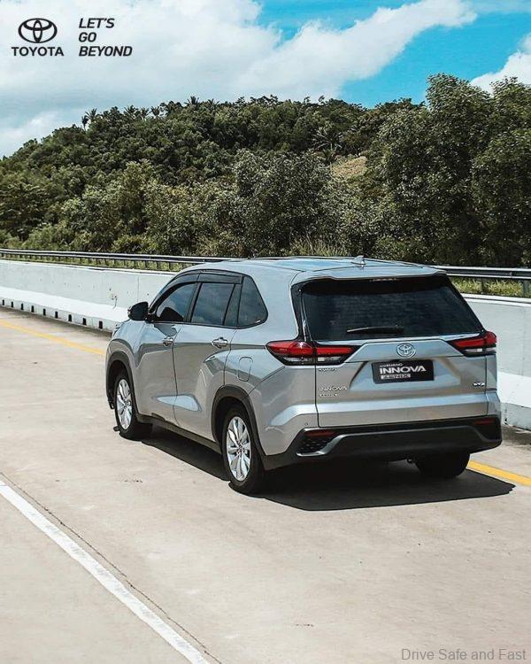 Innova Zenix rear three-quarter view