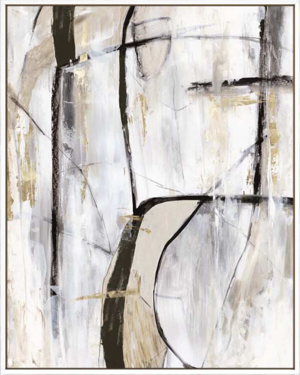 Black Stroke I - Canvas Gallery White