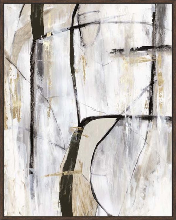 Black Stroke I - Canvas Gallery Walnut