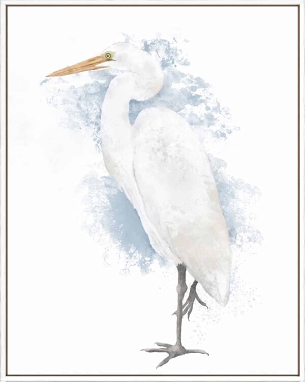 Coastal Heron I - Canvas Gallery White