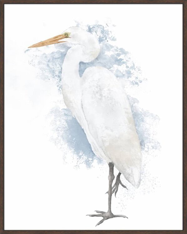 Coastal Heron I - Canvas Gallery Walnut
