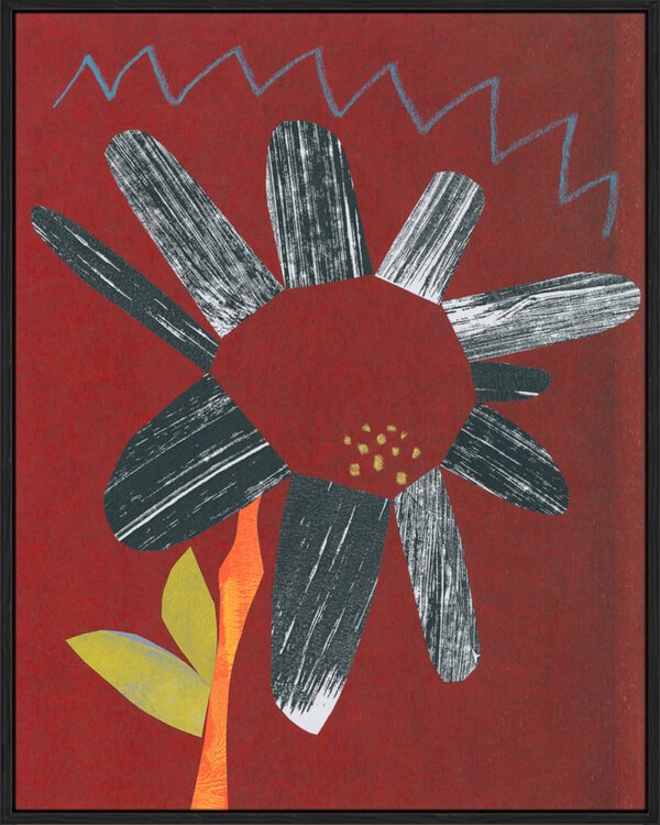 Flower Collage 2 - Canvas Gallery Black