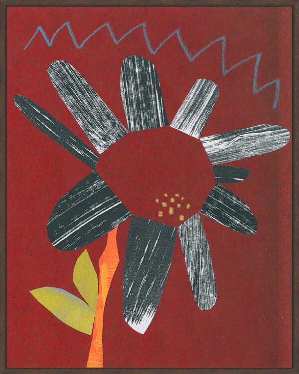 Flower Collage 2 - Canvas Gallery Walnut