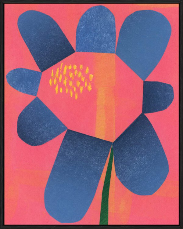 Flower Collage 3 - Canvas Gallery Black