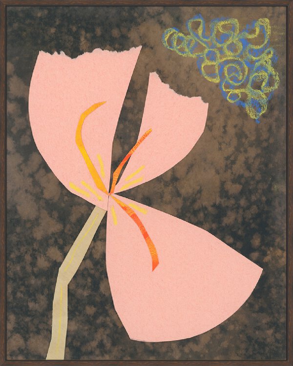 Flower Collage 6 - Canvas Gallery Walnut