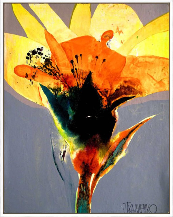 Flower I - Canvas Gallery White