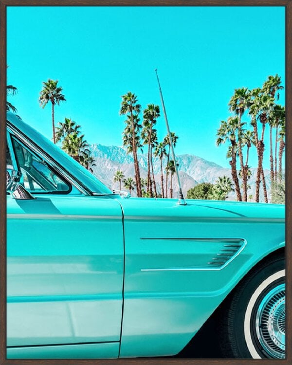 Teal Thunderbird in Palm Springs - Canvas Gallery Walnut