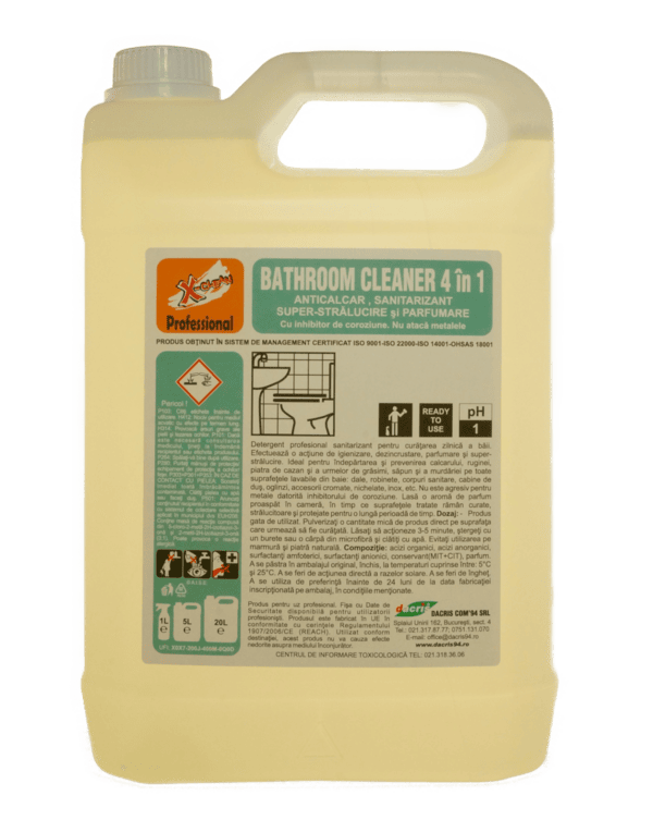 BATHROOM CLEANER 4 IN 1 5L CANISTRA DECALCIFIERE IGIENIZARE STRALUCIRE PARFUMARE