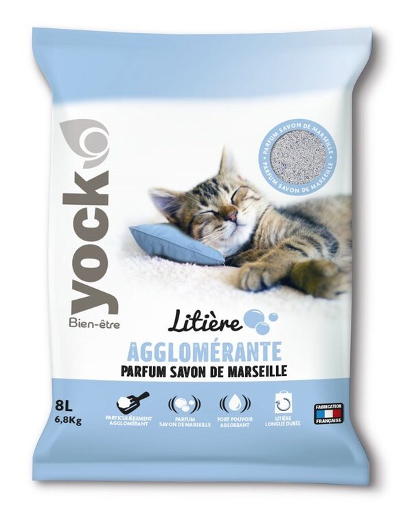 Yock Litière Minérale Agglomérante – 8 L