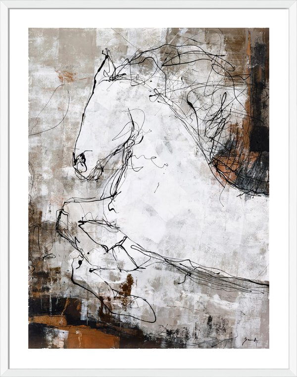 Contour Horse 3 - 5cm White Border Box White