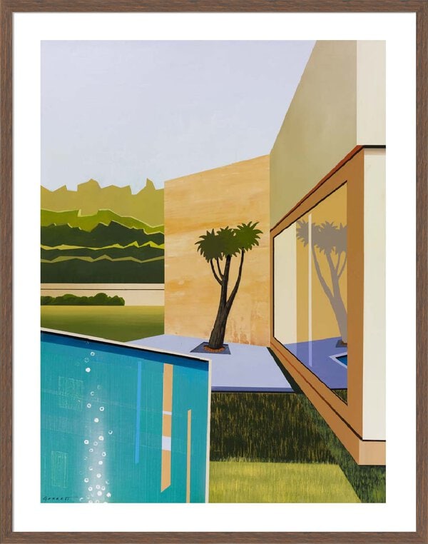 Poolside 3 - 5cm White Border Box Walnut