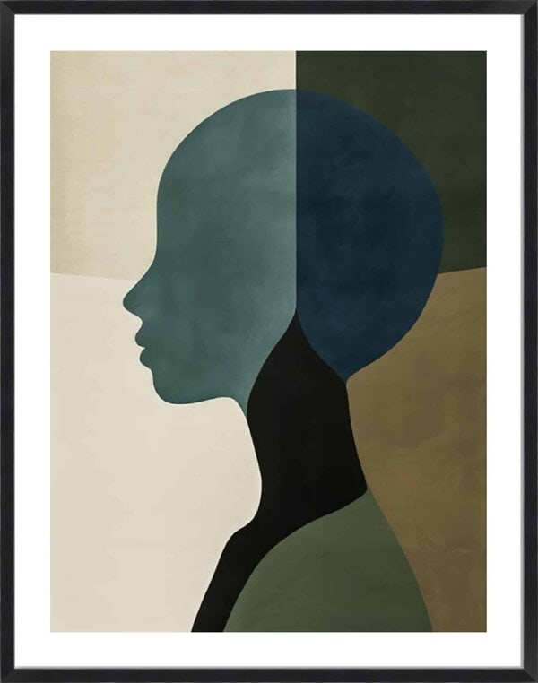 Poster Minimalist Portrait 5 - 5cm White Border Box Black