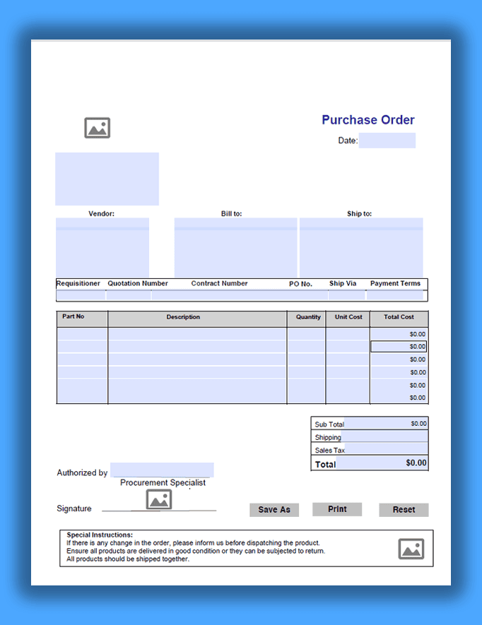 Best Professional Purchase Order Template PDF for Reliable Business Invoicing (Design1)