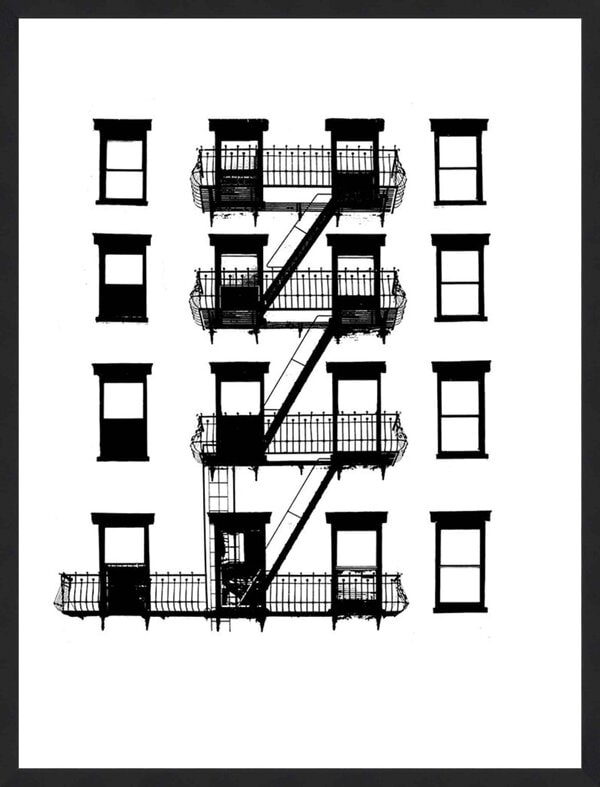 NYC in Pure B and W VI - Framed to Edge
