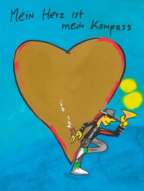 Mein Herz ist mein Kompass Siebdruck - Udo Lindenberg – Bild 2