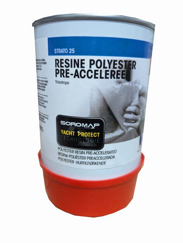 RESINE POLYESTER + CATAL. 750G - PREACCELEREE
