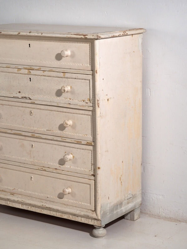 Grande commode blanche ancienne (c.1920) #60