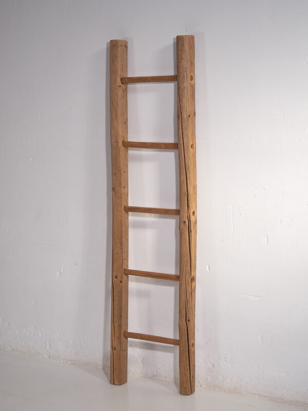 Antigua escalera decorativa de madera maciza (c.1920) #4