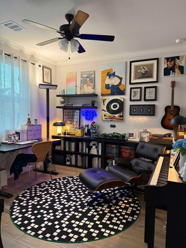 Mid-Century Leather Lounge Chair - 图片 2