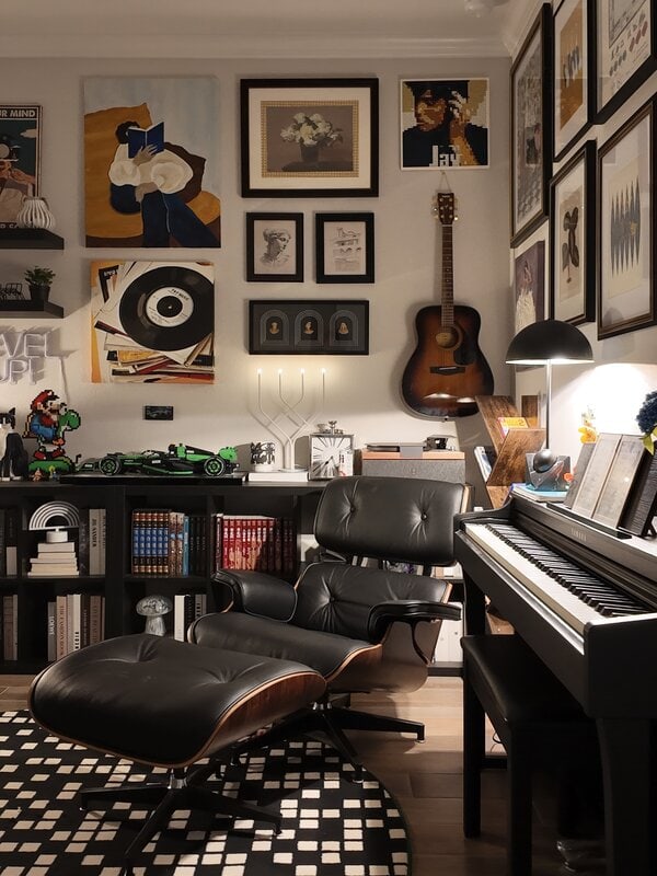 Mid-Century Leather Lounge Chair - 图片 4