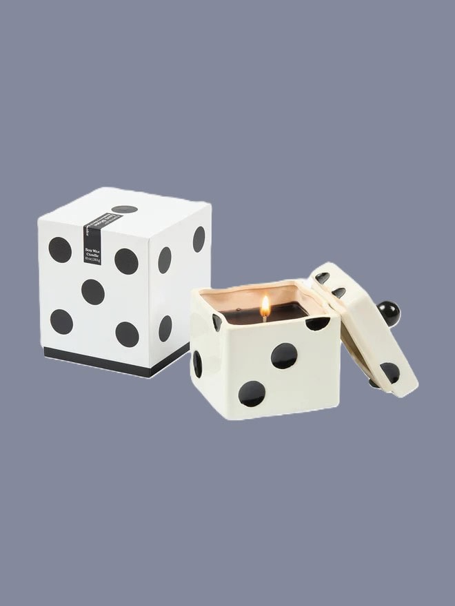 Vela con tapa "Lucky dice" lava stone