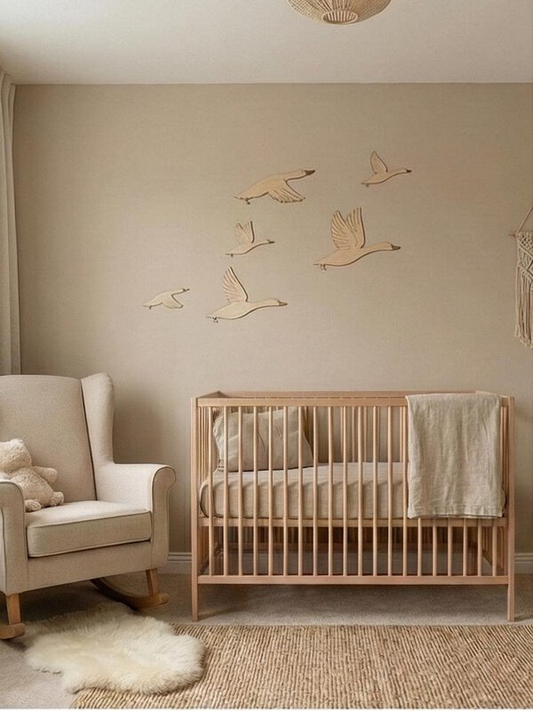 Wooden Flying Geese Wall Decor, Nursery Decoration