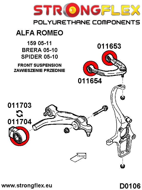 STRONGFLEX Polyurethane Front Upper Arm - Rear Bushing Sport 011654A (2)