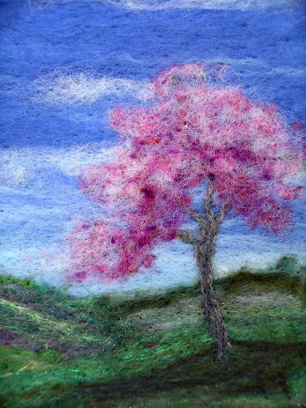 Flat Needle Felting Landscape workshop-Fiber Arts on 4th