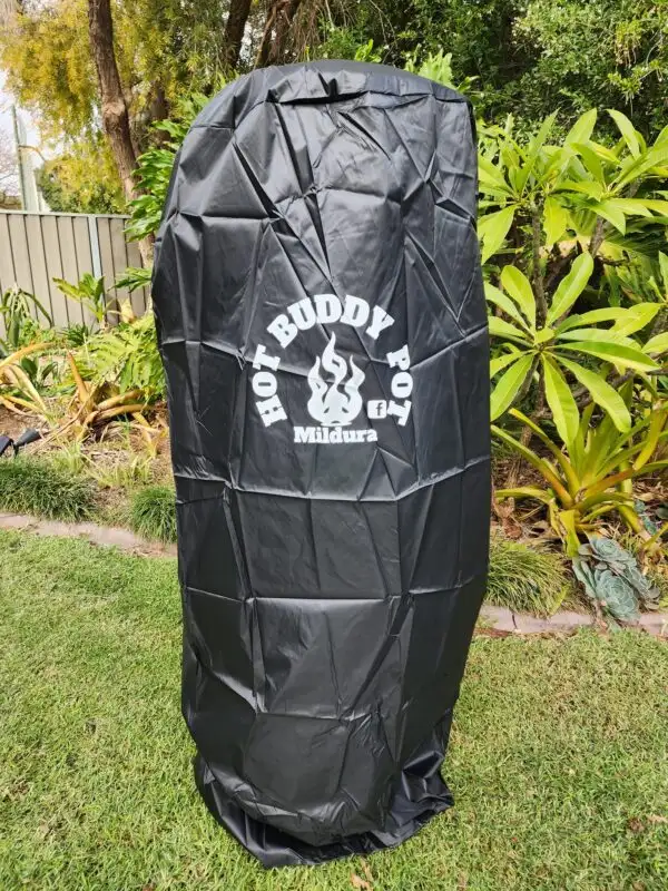 black cover of heater with logo