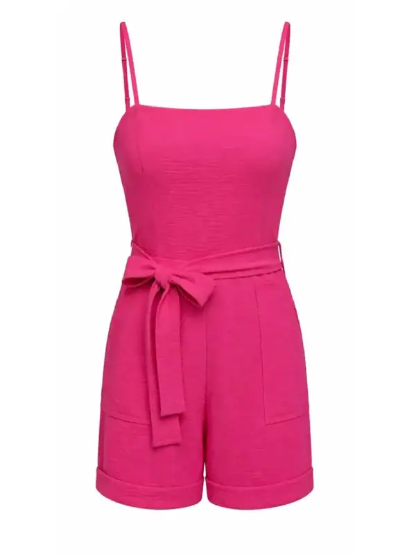 HOT PINK AIRFLOW SHORT JUMPSUIT