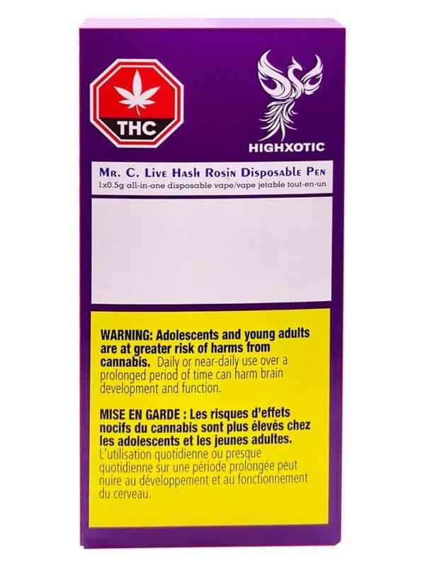 HighXotic Mr. C. Live Hash Rosin Disposable Montrose Cannabis