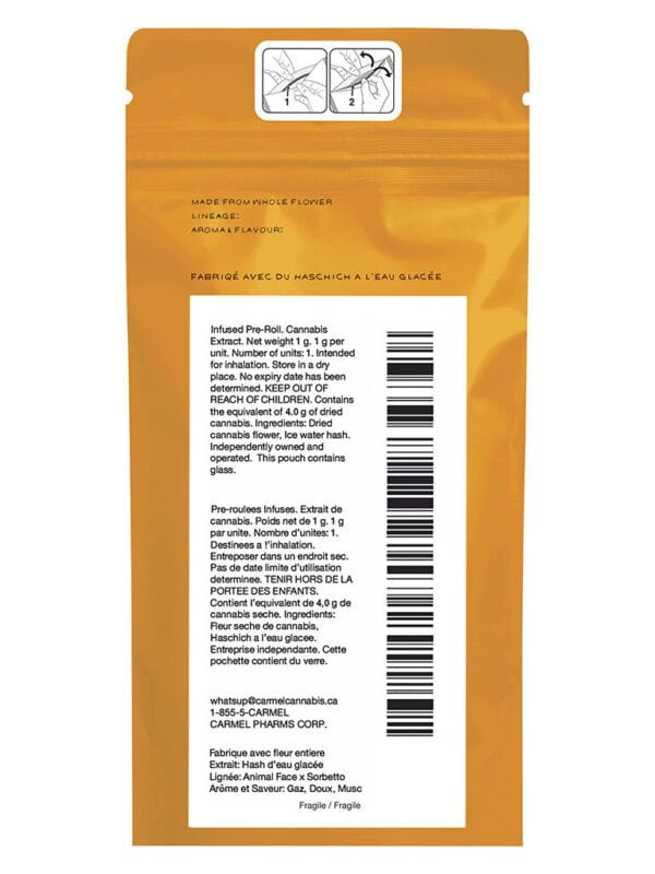 Carmel Animal Face Ceramic Tip Infused Pre-roll 1x1g Montrose Cannabis