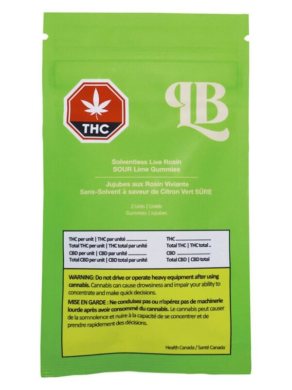 Solventless Live Rosin Sour Lime Soft Chews 2 Pack