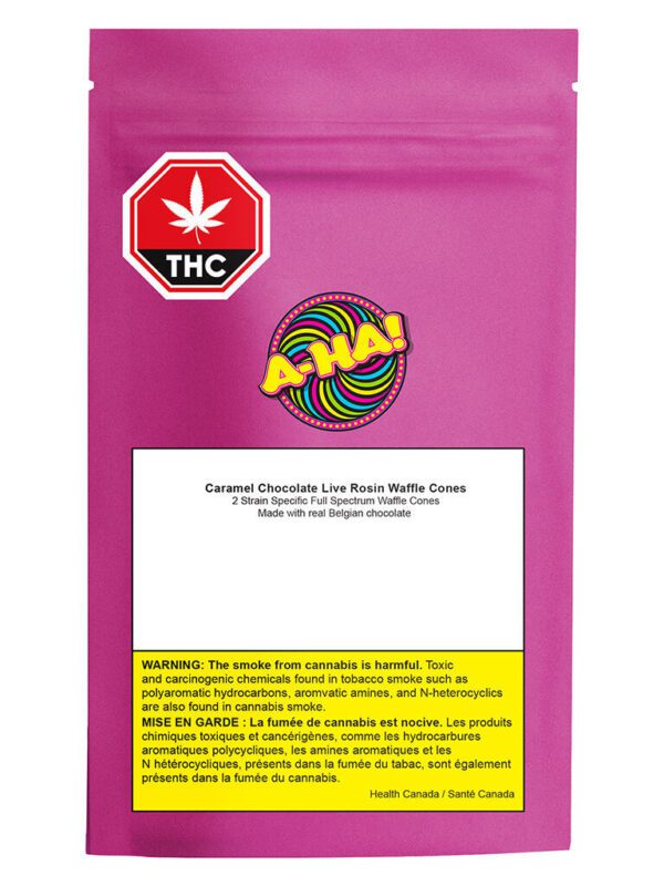 Caramel Chocolate Live Rosin Waffle Cones 2 Pack