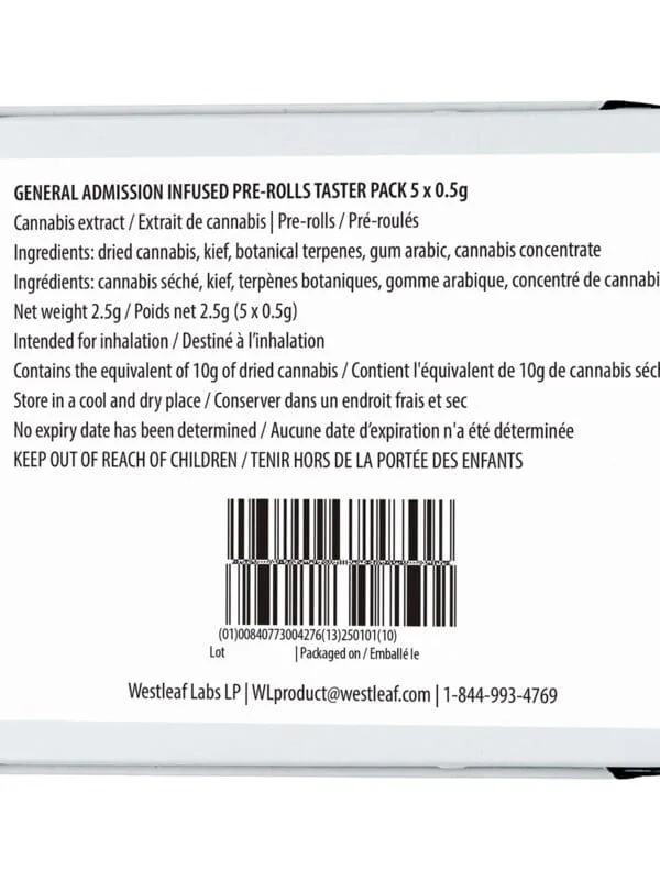 Taster Pack Distillate Infused Pre-Rolls 5 Pack