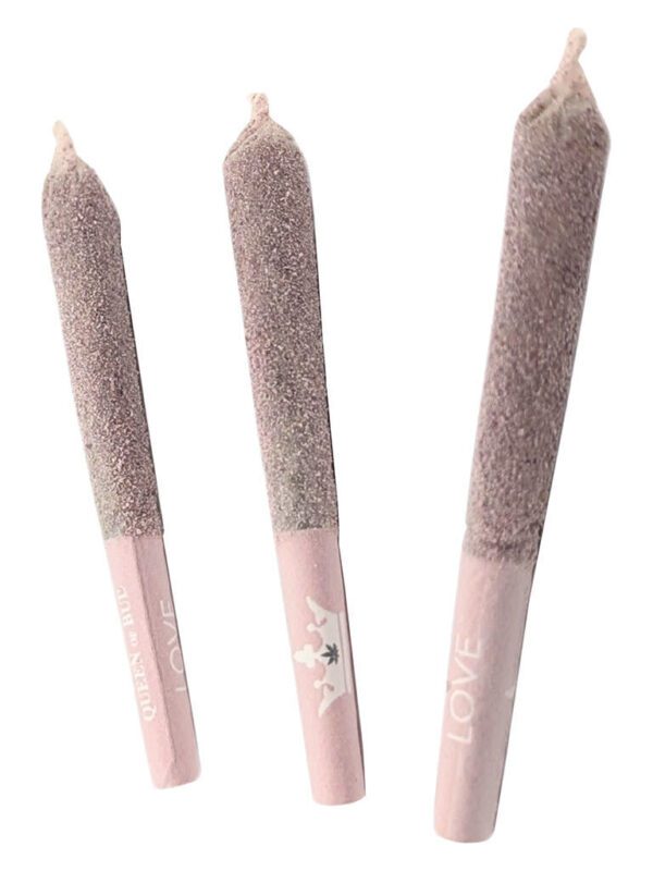 Rose Quartz Infused Diamond Coated Pre-Rolls 3 Pack by Queen of Bud